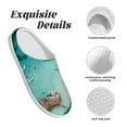 thumbnail image 5 of Balery Turquoise Beach Kayaking Pattern Women's Fuzzy Memory Foam Slippers Fluffy Winter House Shoes Indoor and Outdoor-42/43, 5 of 7