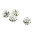 thumbnail image 1 of 100 Pieces Rhinestone Beads Hollow-out DIY Metal  Ball Bead Handmade Popular Jewelry Supplies Making Findings Parts Silver/Rhinestone 12mm, 1 of 7
