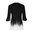 thumbnail image 4 of Fiudx Ropa de Mujer Camiseta Estampada a La Moda para Mujer, Blusa con Mangas 3/4, Camisetas Informales con Cuello En V, 4 of 5