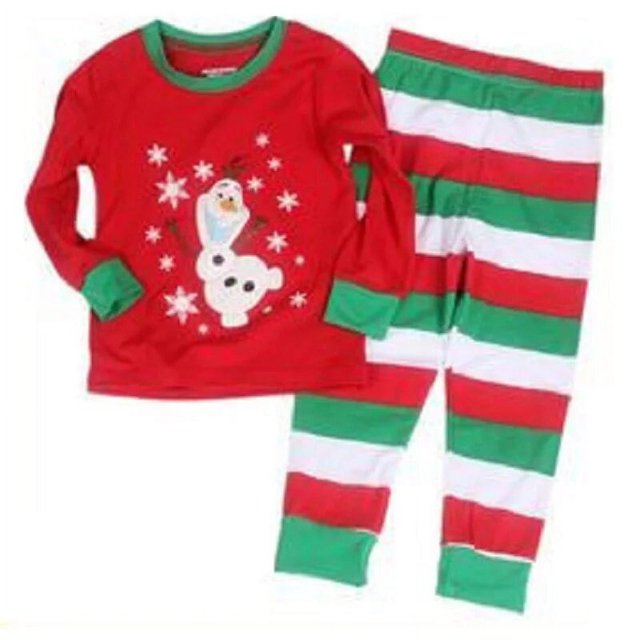 Pijamas para bebés y niñas, trajes de Navidad, 100% algodón, camiseta, pantalones, ropa de dormir, camisón, Tops X'mas