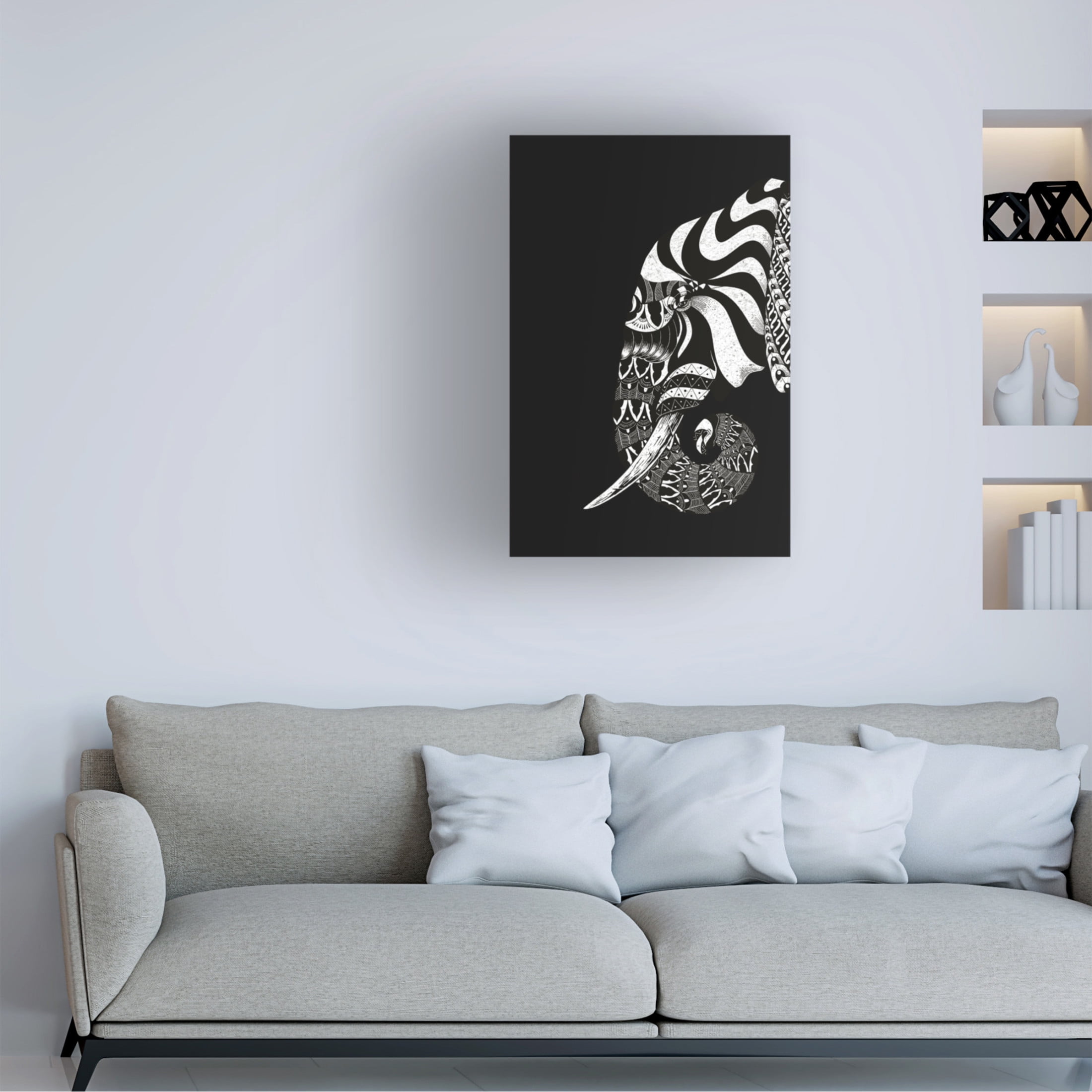 Trademark Fine Art jay stanley Ornate Elephant Canvas Wall Art