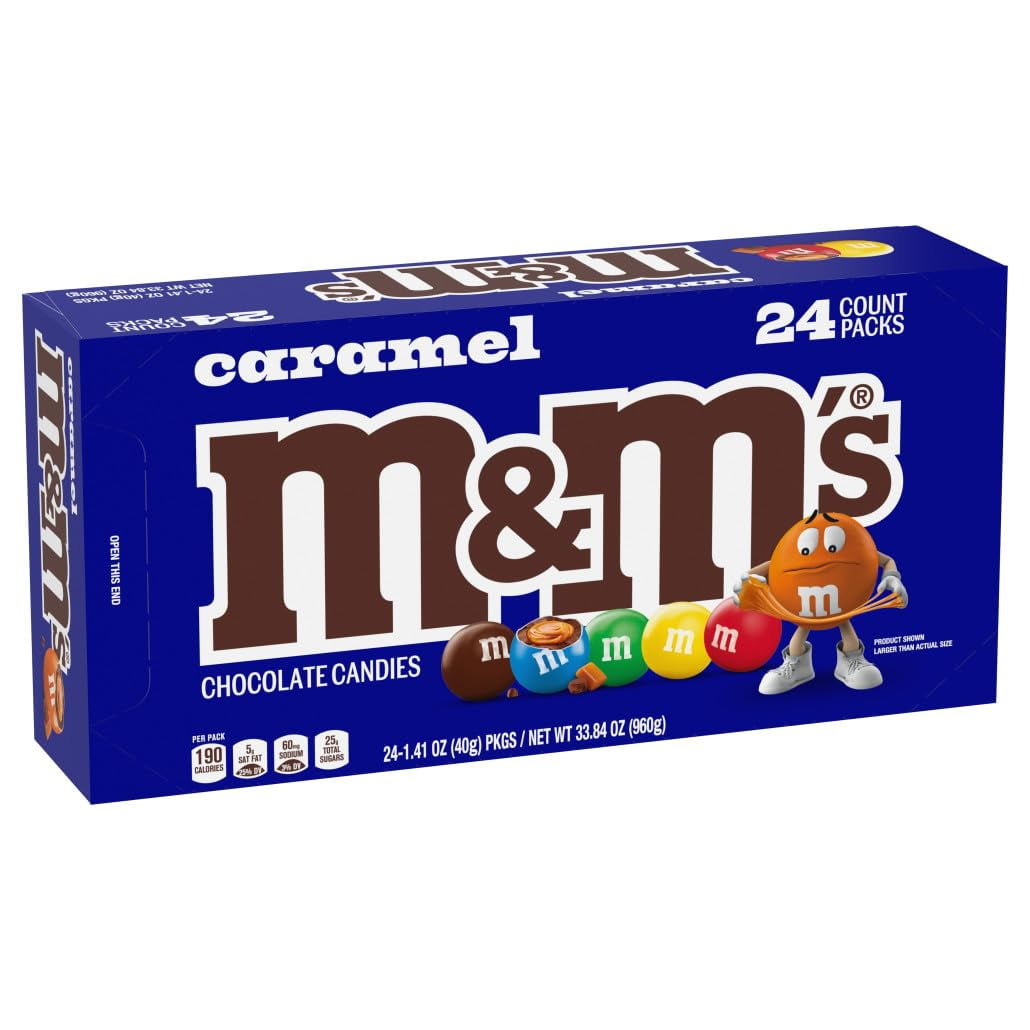 M&M's King Size Caramel Chocolate Candy Box 24 Count - 2.83 oz