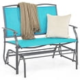 thumbnail image 2 of Costway Patio Glider Rocking Bench Double 2 Person Chair Loveseat Garden Gray Turquoise, 2 of 11