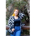 thumbnail image 5 of CASSIE LIZ Womens Sweaters Plus Size Fall Cardigans for Women Fashion Black White Checkered Open Front Cardigans Casual Winter Long Sleeve Lightweight Knit Holiday Sweaters with Pocket XL 14W-16W, 5 of 11