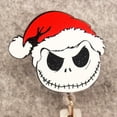 thumbnail image 4 of Funny Christmas Jack Hat Man Style Rotate Badge Reel Nurse Workers Enfermera ID Holder Retractable Card Holder Accessory Blue, 4 of 5