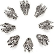 Pandahall 10pcs Antique Silver Hollow Flower Bead Caps 5-Petal Brass Flower Beads Cone 0.59x0.78 Inch for DIY Earring Necklace Jewelry Making