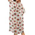 thumbnail image 4 of HELLHERO Polyester Long Kimono Swimsuit Cover Up for Beach Comfort Breathable Poinsettia Pattern, 4 of 6
