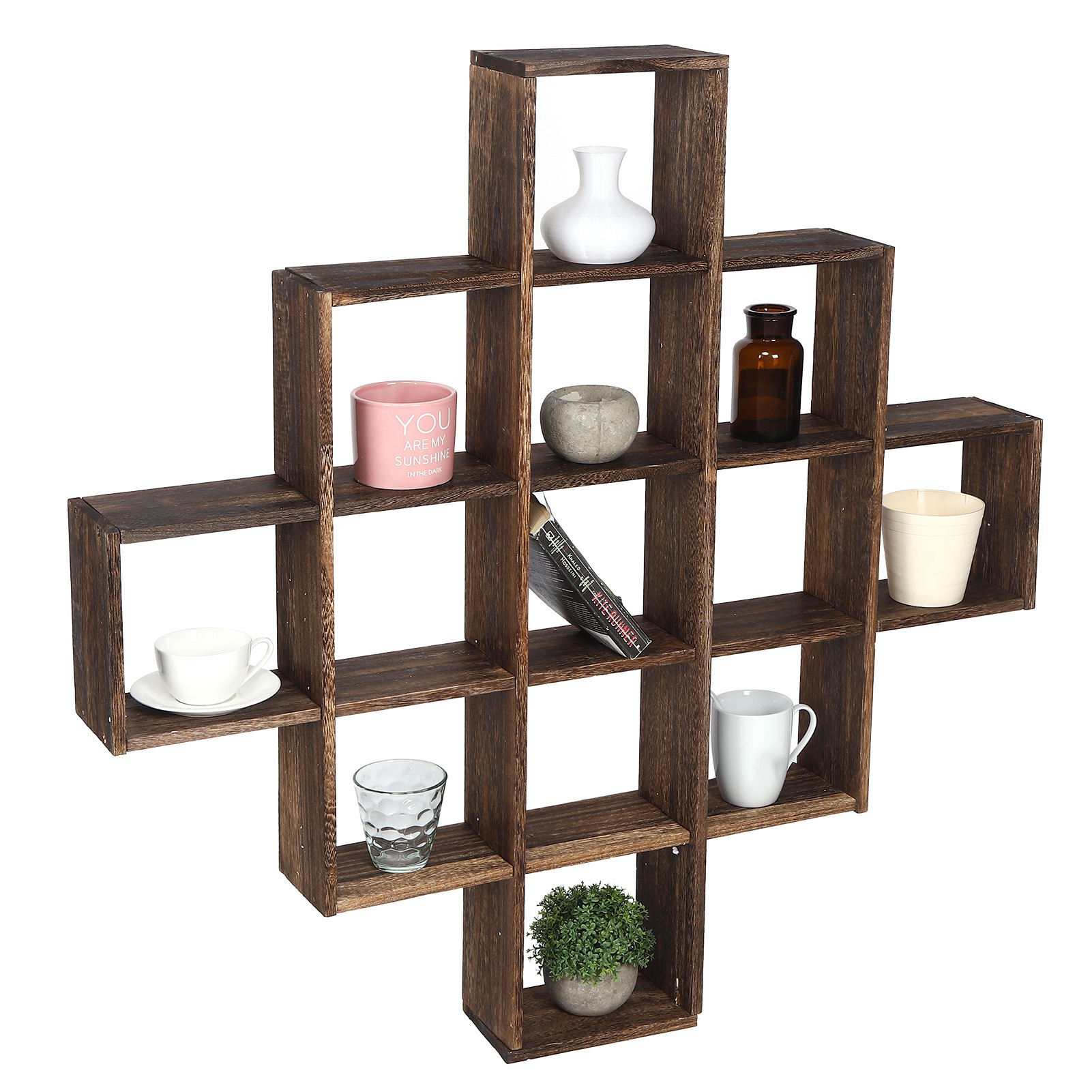 Zyyini Retro Floating Shelves Wall Display Storage Rack Organizer Home