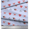 thumbnail image 2 of Soimoi Blue Rayon Fabric Triangle & Arrow Heart Printed Fabric 1 Yard 56 Inch Wide, 2 of 3