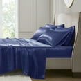 thumbnail image 5 of Comfort Classics Satin Navy Luxury 6 PC Sheet Set, King - Wrinkle Free, 5 of 18