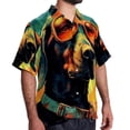 thumbnail image 2 of Retro Dog Men's Short Sleeve Casual Printed Button Down Beach Shirts Hawaiian Style Unisex Summer Shirt, 2 of 6