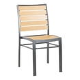 thumbnail image 4 of SAFAVIEH Koda Outdoor Stackable Patio Chair, Black/Brown, Set of 2, 4 of 11