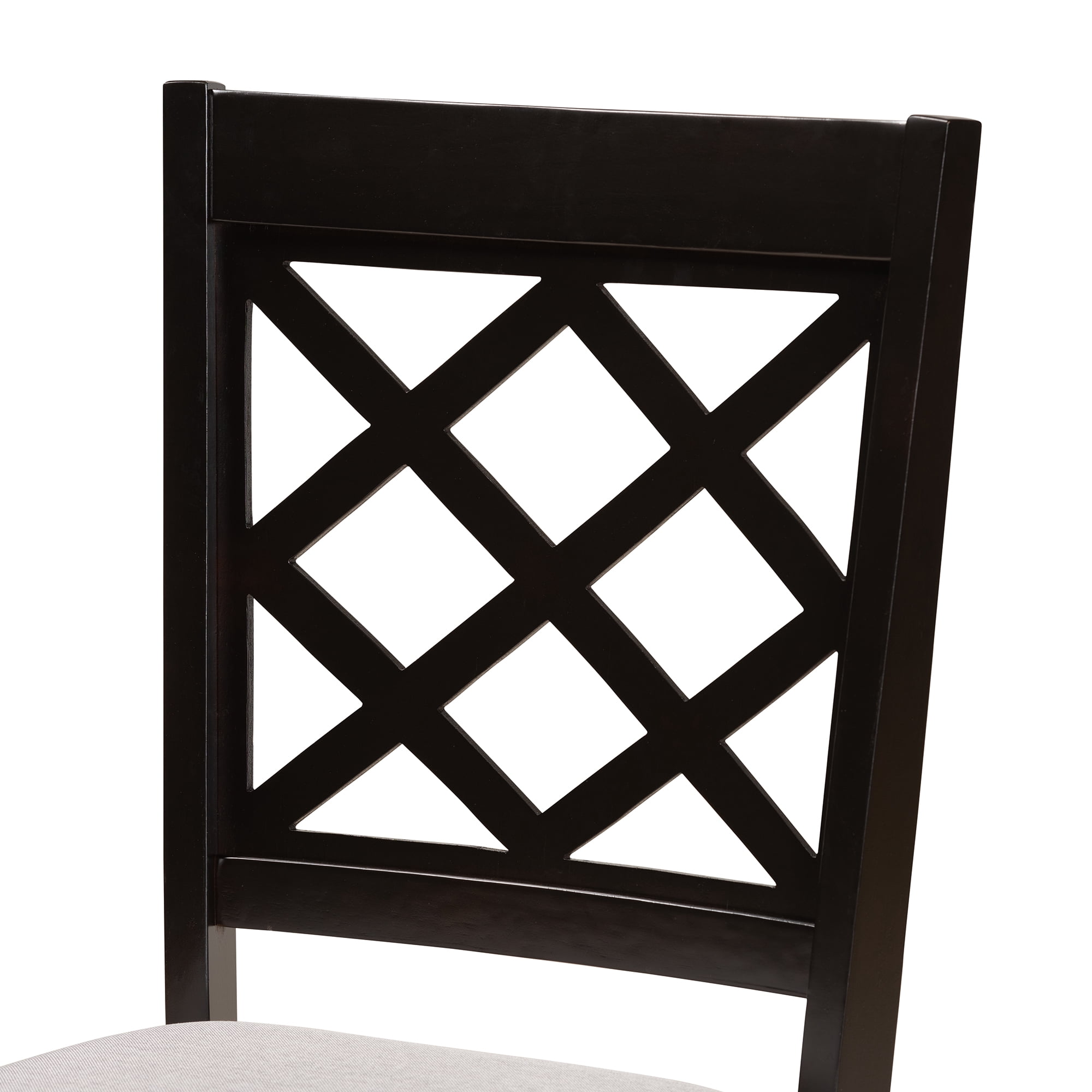 Baxton Studio Verner Modern and Contemporary Grey Fabric Upholstered and Dark Brown Finished Wood 7-Piece Dining Set
