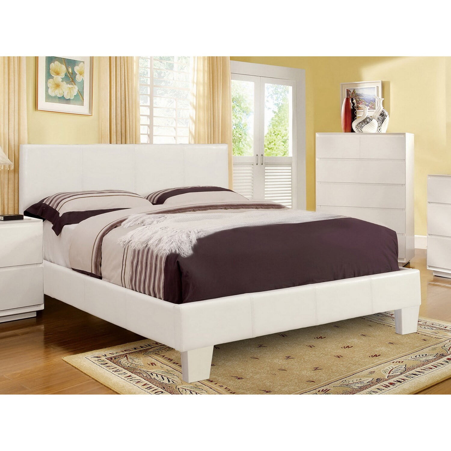 Furniture Of America Kutty Modern Twin Size Padded Leatherette Furniture Of America Kutty Modern Twin Size Padded Leatherette Platform Bed Com