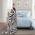 thumbnail image 5 of Zebra Skin Lines Animal Flannel Fleece Blanket Super Soft Cozy Plush Blankets Lightweight Microfiber Throw Blanket for Couch Sofa Bed, 5 of 6