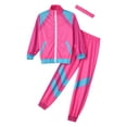thumbnail image 5 of Doomiva Kids Girls 80s Hip Hop Tracksuit Long Sleeve Zip Up Top Jacket with Sweatpants Headband  Retro Disco Dancewear Pink 12-14, 5 of 5