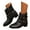 Black, variant on Oyedens Cowboy Cowgirl Boots for Women Goth Studded Buckle Pointed Toe Low Heel Work Ankle Booties