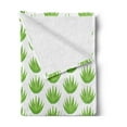 thumbnail image 2 of Agave Soft Flannel Fleece Blanket, Digital Illustration of Cactus Exotic Plant Motifs Print on Plain Backdrop, Cozy Plush for Indoor and Outdoor Use, 50" x 60", White and Lime Green, by Ambesonne, 2 of 5