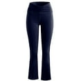 thumbnail image 3 of QLEICOM Womens Yoga Pants Capri Leggings Flare Pants High Waisted Stretchy Non-See Through Tummy Control Bootcut Workout Leggings Athletic Pants Tummy Control Leggings Dark Blue XXL, 3 of 4