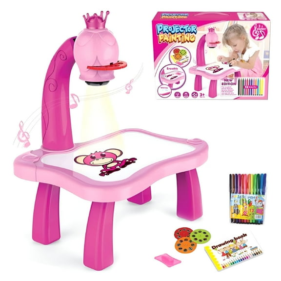 BESTSKY Toys Drawing Projector Table for Kids,Paint Drawing Board with Light&Music,Smart Projector Sketcher Desk,Preschool Learning Kids Toys for Ages 5-7