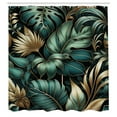thumbnail image 4 of Ambesonne Green Shower Curtain, Night Jungle Leaves Jade Tone, 69"Wx75"L, Petrol Blue Khaki Teal, 4 of 4