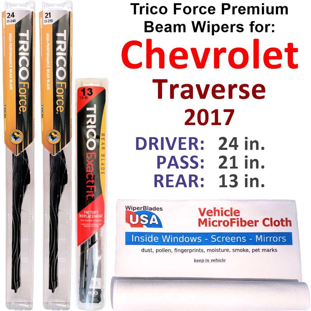 2017 Chevrolet Traverse Performance Beam Wipers (Set of 3) w/Rear Wiper
