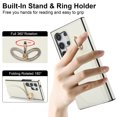 thumbnail image 4 of for Samsung Galaxy S25 Ultra Wallet Case with Card Holder Women Men, Flip PU Leather Kickstand Shockproof Protective Phone Cover Magnetic Clasp 360 Rotation Ring Stand for Samsung S25 Ultra, White, 4 of 7