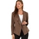 thumbnail image 1 of Chaqueta de gamuza sintética para mujer Allegra K Cárdigan drapeado con solapa frontal abierta Marrón claro S, 1 of 6