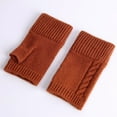 thumbnail image 2 of Mikilon Women Fashion Short Style Knitted Gloves Solid Color Half Finger Open Finger Arm Covers Gloves Fashion Comfortable Gloves, 2 of 3