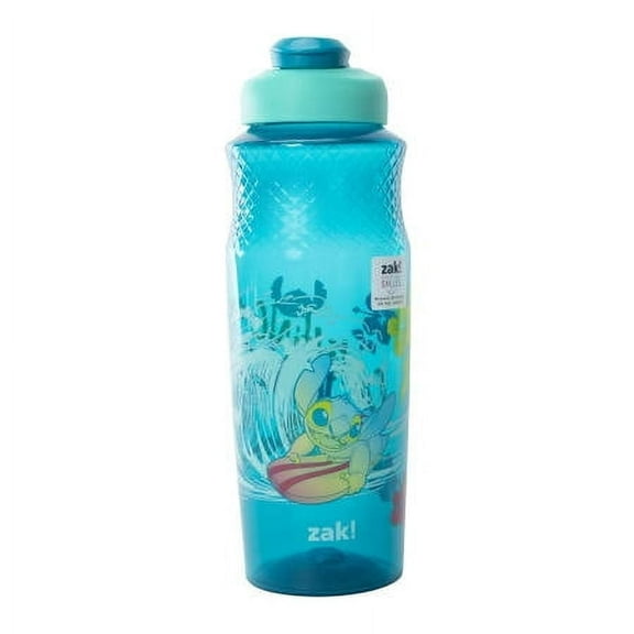 Zak!  Stitch Water Bottle 30oz - Blue Bottle W/Blue Cap
