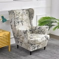 thumbnail image 2 of CHUNTIAN Wingback Chair Covers Slipcovers 2 Piece Stretch Wing Chair Covers Spandex Slipcovers Wingback Sofa Covers Armchair Covers Non-Slip Furniture Protector for Living Room Wingback Chairs, A13, 2 of 5
