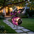 thumbnail image 4 of Brixlen Light purple Solar Wrought Iron Bee Hanging Light, Waterproof LED Garden Ornament Lamp, Solar Powered Hanging Decor for Yard Patio Porch Tree Outdoor Decorations, 4 of 4