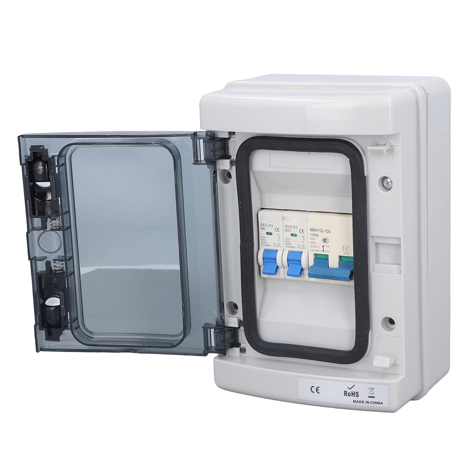 Fyearfly Waterproof Distribution Box ABS PC Circuit Breaker Distributions Protection Boxes for Garages 230V, Outdoor Waterproof Distribution Box Breaker