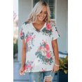thumbnail image 4 of ABPHQTO Camiseta con cuello en V y estampado floral vintage para mujer, 4 of 5