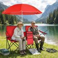 thumbnail image 6 of Biotree 2-Person Folding Outdoor Loveseat Camp Chair with Shade Canopy for Camping Beach Picnic, Red, 6 of 9