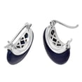 thumbnail image 4 of Chic and Sleek Blue Lapis Crescent Moon on Sterling Silver Huggie Earrings, 4 of 5