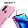 thumbnail image 3 of Xhy Moto G Power 2022 Case With Screen Protector Military Grade Full Body Double Layer Protection Shock and Drop Resistant TPU Durable Removable for Motorola Moto G Power 2022 Phone Case - Pink, 3 of 9