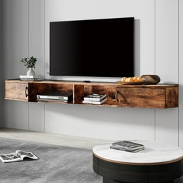 FITUEYES Floating TV Stand Wall Mounted Wood Media Console Rustic Brown