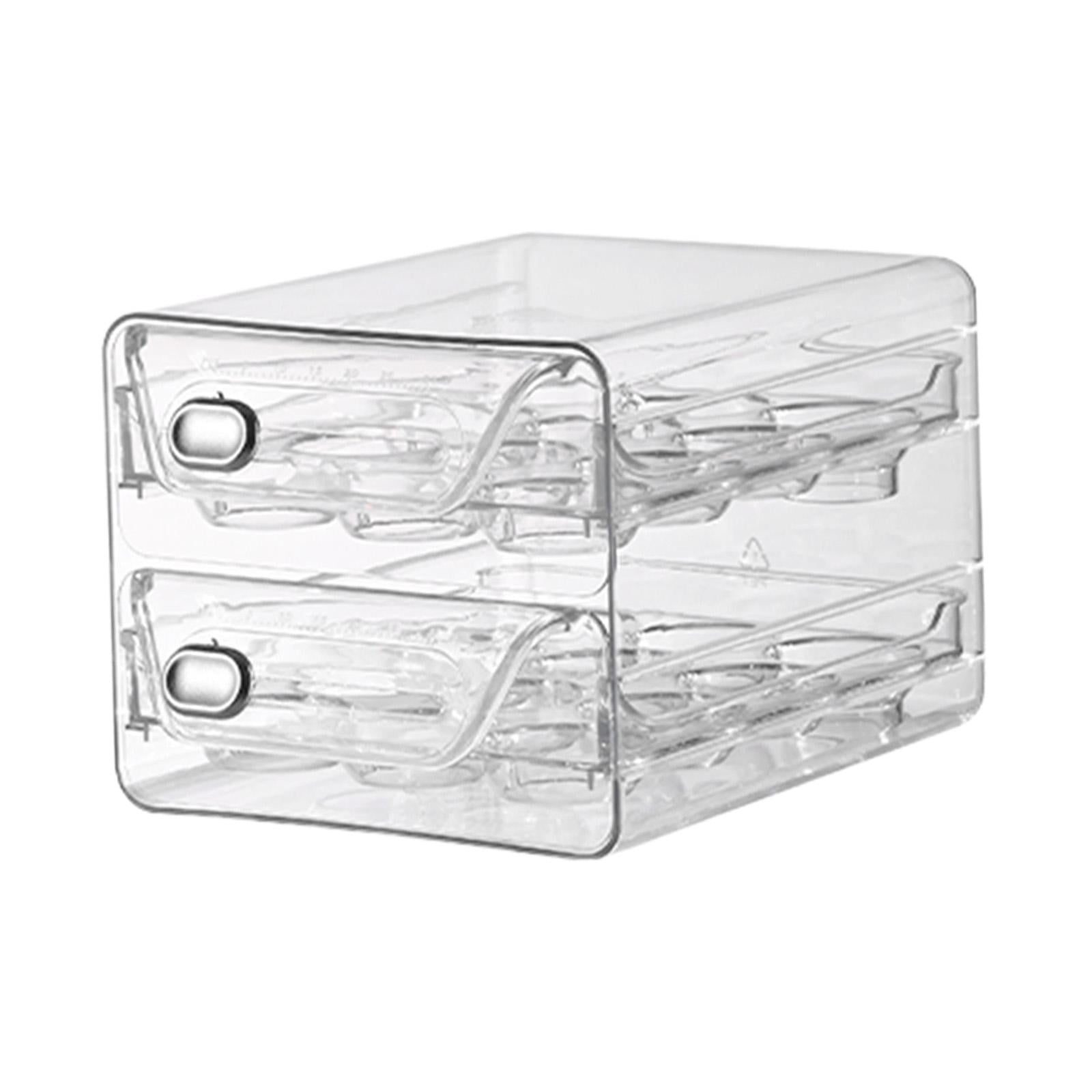 Eggs Organizer Drawer Fridge Egg Drawer Organizer Bins Reusable Stackable Egg Holder Tray Eggs Container for Cupboard Refrigerator Cabinet 24 Grids