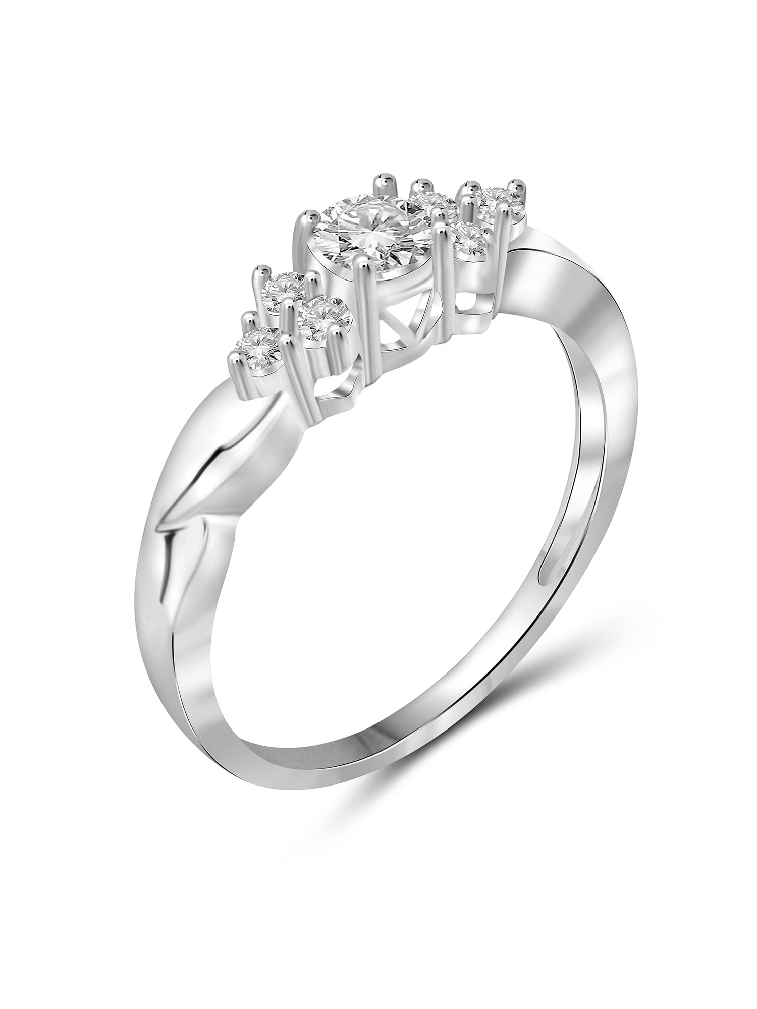 0.925 Sterling Silver 1.00 Carat White Cubic Zirconia Ring for Women | Cubic Zirconias for Everyday Womens Wear