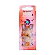 KISS imPRESS Mini Halloween Press On Nails for Kids, ‘Oh my Gourd’, 20 Fake Nails