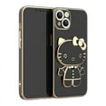 thumbnail image 1 of Cute Hello Kitty Mirror Bracket Holder Case For iPhone 15 11 12 13 14 Pro Max Mini XR XS X 8 7 6 Plus SE 2020 Plating Back Cover RJ, 1 of 7