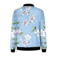 thumbnail image 4 of Olyvenn Get it today Women's Floral Bomber Jacket Lightweight Long Sleeve Zipper Up Printed Coat Outerwear Light Blue XXXXXL, 4 of 5