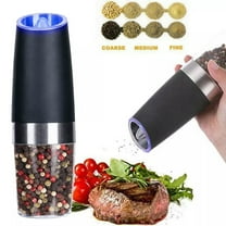 Gravity Electric Salt and Pepper Grinder Mill Shakers Adjustable Coarseness Black