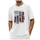 thumbnail image 1 of Tops para hombre, blusas y camisas de cuello redondo y manga corta para hombre. Top/camisa de cuello redondo y manga corta con estampado del Día de la Independencia para hombre. Tops para hombre., 1 of 5