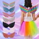 thumbnail image 2 of TQEHS Accesorio de disfraz de fiesta de alas de hada de ángel con plumas coloridas para niños Cosplay rápido G9S7, 2 of 6