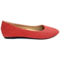 thumbnail image 2 of Shoes8teen Womens Ballerina Ballet Flat Shoes 8600 Red Glitter 9, 2 of 3