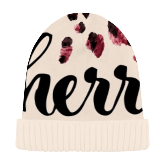 BZSMCE Winter Beanie Hats Casual Warm Cozy CapPink Leopard Love Pattern