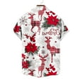 thumbnail image 6 of SERTG Men's Christmas Print Short Sleeve Shirt Lapel Collar Button Front Resort Casual Hawaiian Shirt Men Christmas Gifts Tops(Wine,5XL), 6 of 6