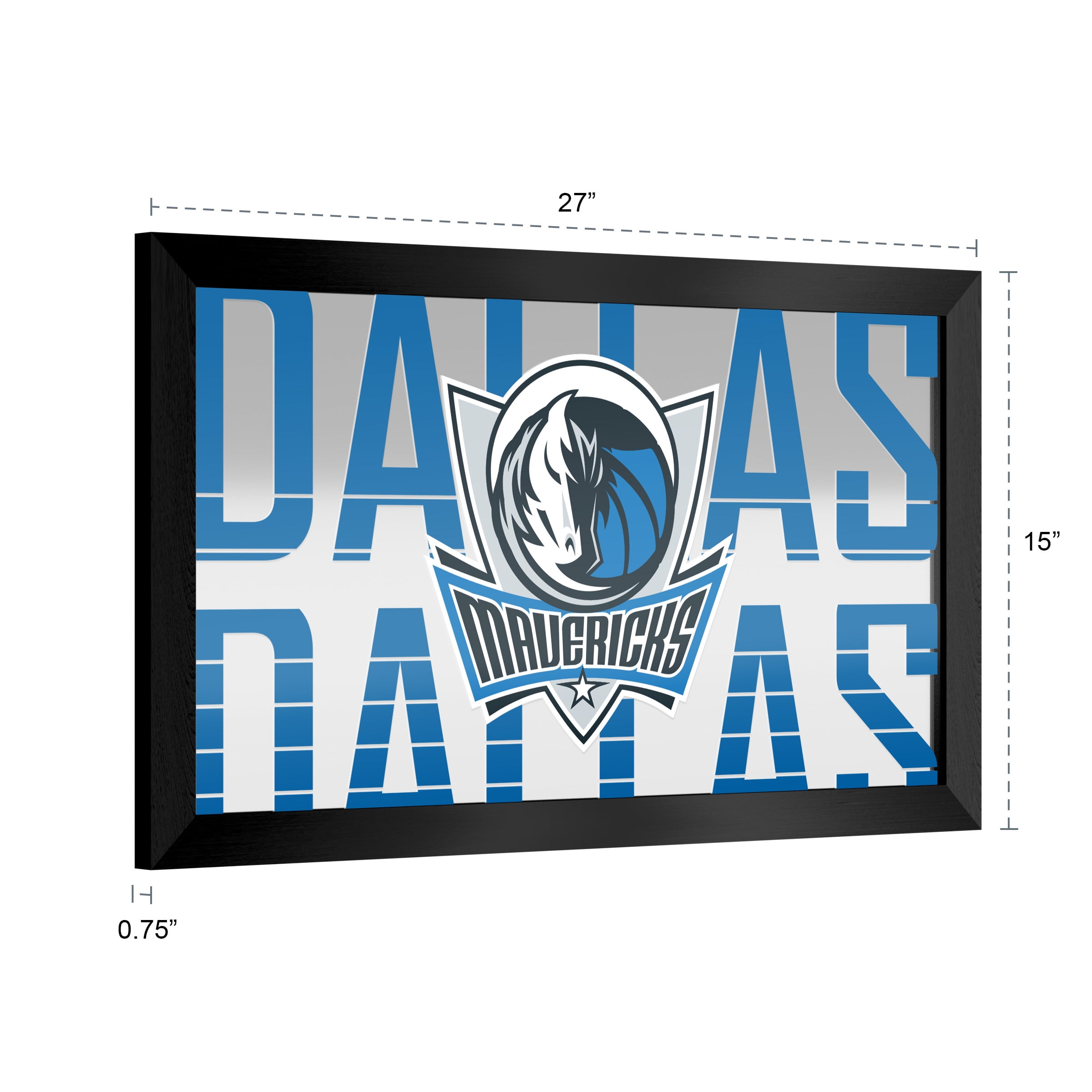 Dallas Mavericks City Ready-To-Hang Black Framed Wall Mirror